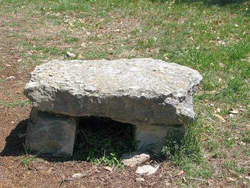 Image of a stone slab bench