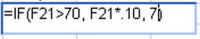 Figure 9. Formula for calculating shipping costs