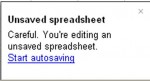 Figure 8. Unsaved spreadsheet warning