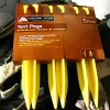 Image of a package of yellow plastic tent pegs