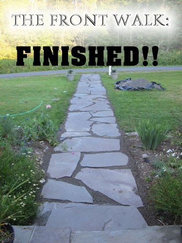 The dry-laid stone walk to our front door is finished!