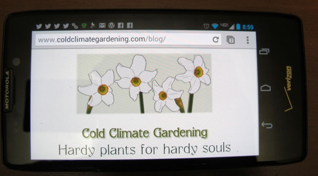Cold Climate Gardening on a tablet