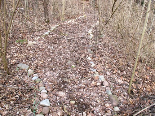 path lined with stones - making a secret garden