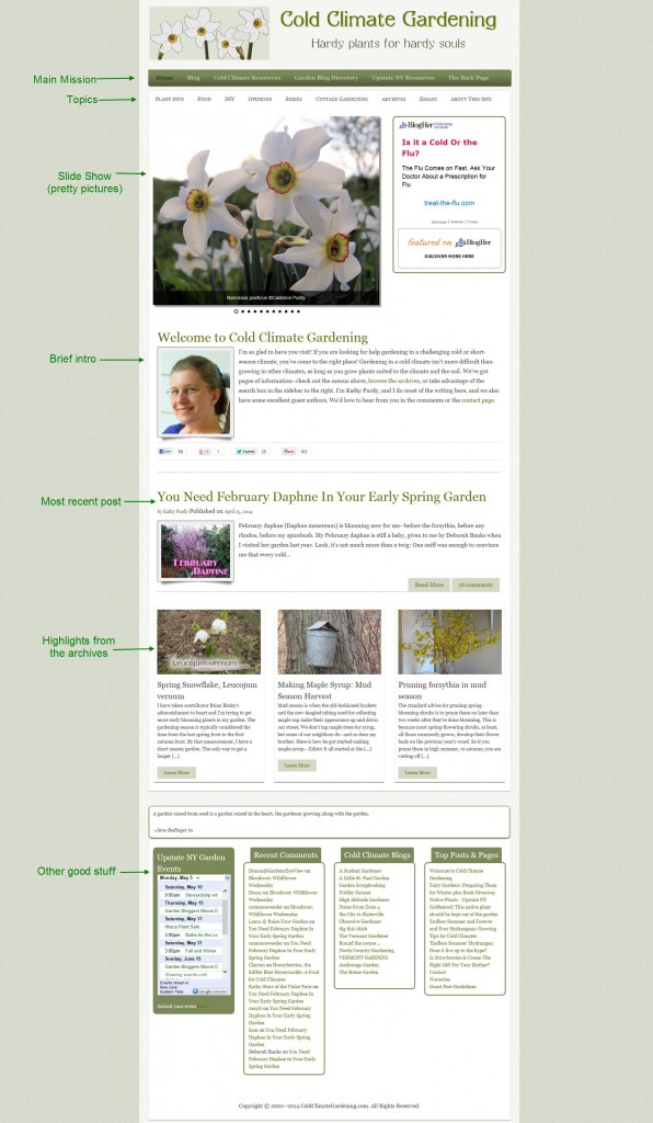 front page screenshot of ColdClimateGardening.com
