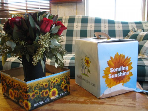 Opened Box of flower arrangement