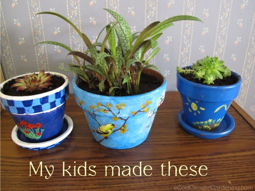 hand-painted flower pots