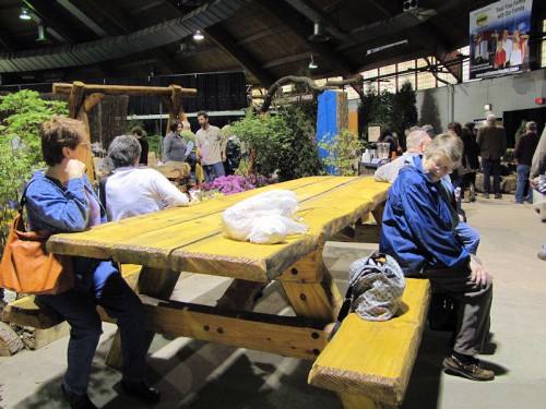 Huge picnic table at Rochester garden show