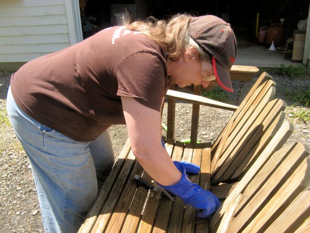 restoring outdoor wooden furniture